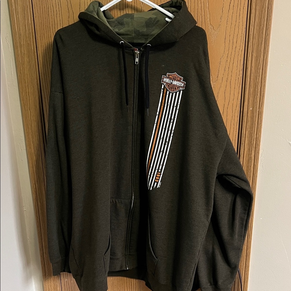 Harley-Davidson Green Zip-Up Hoodie